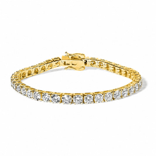 14K Gold Lab-Grown Round Diamond Four-Prong Tennis Bracelet